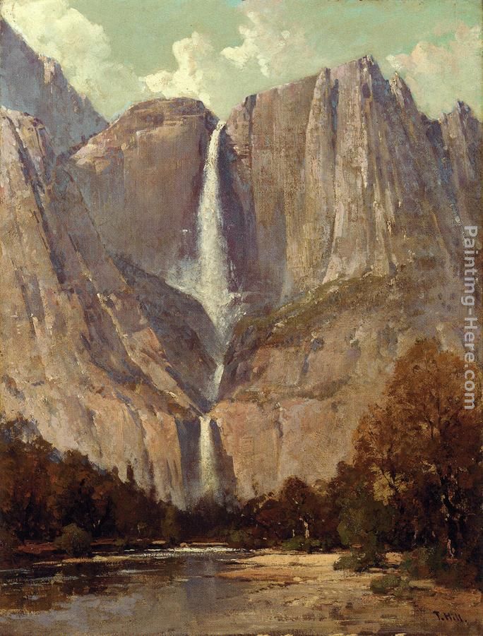 Bridle Veil Fall, Yosemite painting - Thomas Hill Bridle Veil Fall, Yosemite art painting